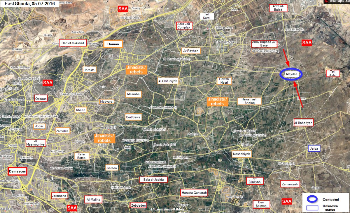 In East Ghouta Clashes Ongoing for Strategic Town of Maydaa