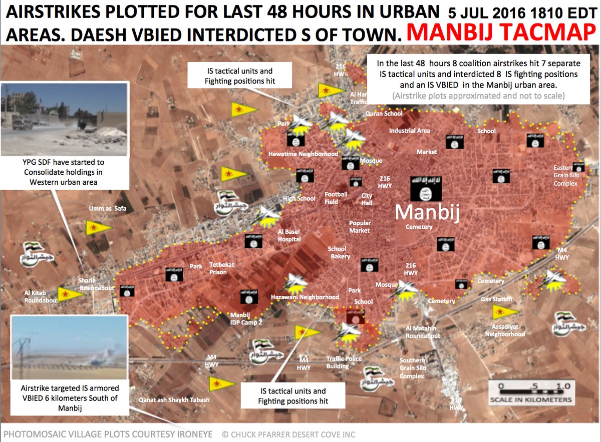 US-led Coalition Intensifies Air Strikes due to SDF's Inability to Break ISIS Defenses in Manbij