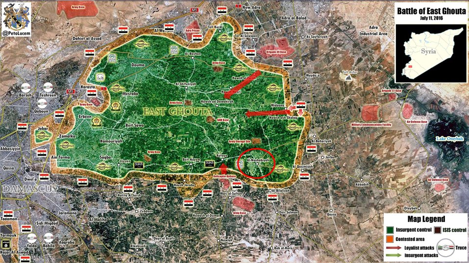 Military Situation in East Ghouta, Syria on July 11