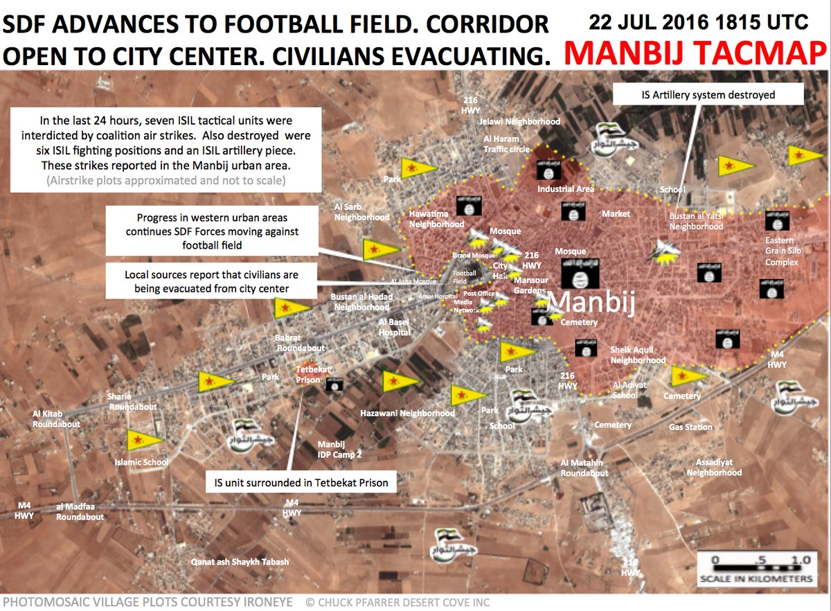 Syrian Democratic Forces Secure Hazawni District in Manbij. ISIS Rejects Offer to Leave City