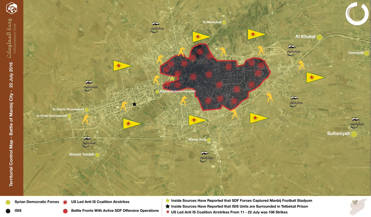 Syrian Democratic Forces Secure Hazawni District in Manbij. ISIS Rejects Offer to Leave City