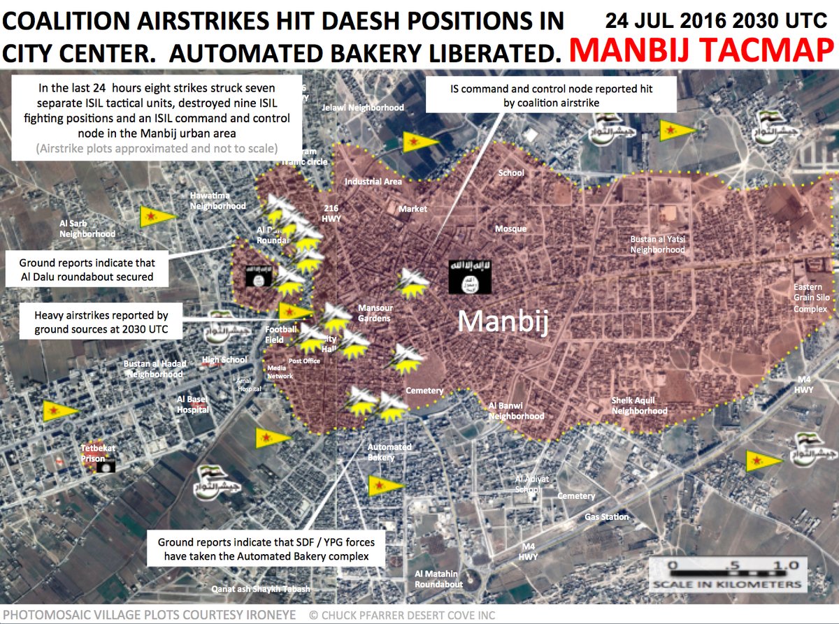 US-led Coalition Warplanes Strike Manbij City Center