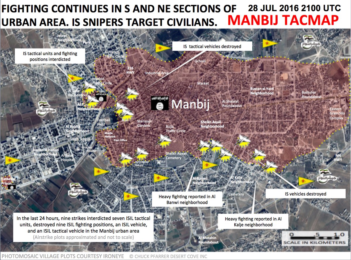 Military Situation in Manbij, Syria on July 28