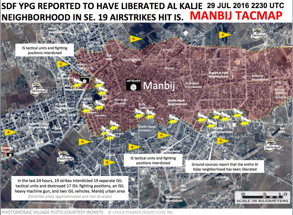 US-led Coalition Condutcts 19 Air Strikes in Manbij Urban Area