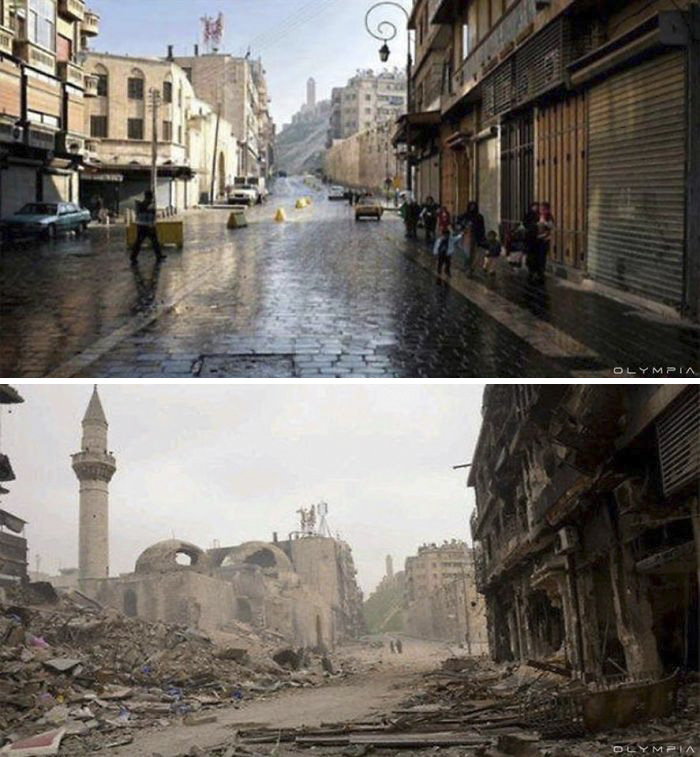 Photo Comparison: Aleppo City - Before and After 'Arab Spring'