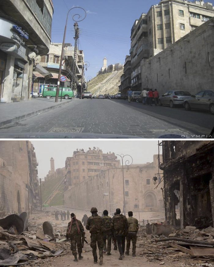 Photo Comparison: Aleppo City - Before and After 'Arab Spring'