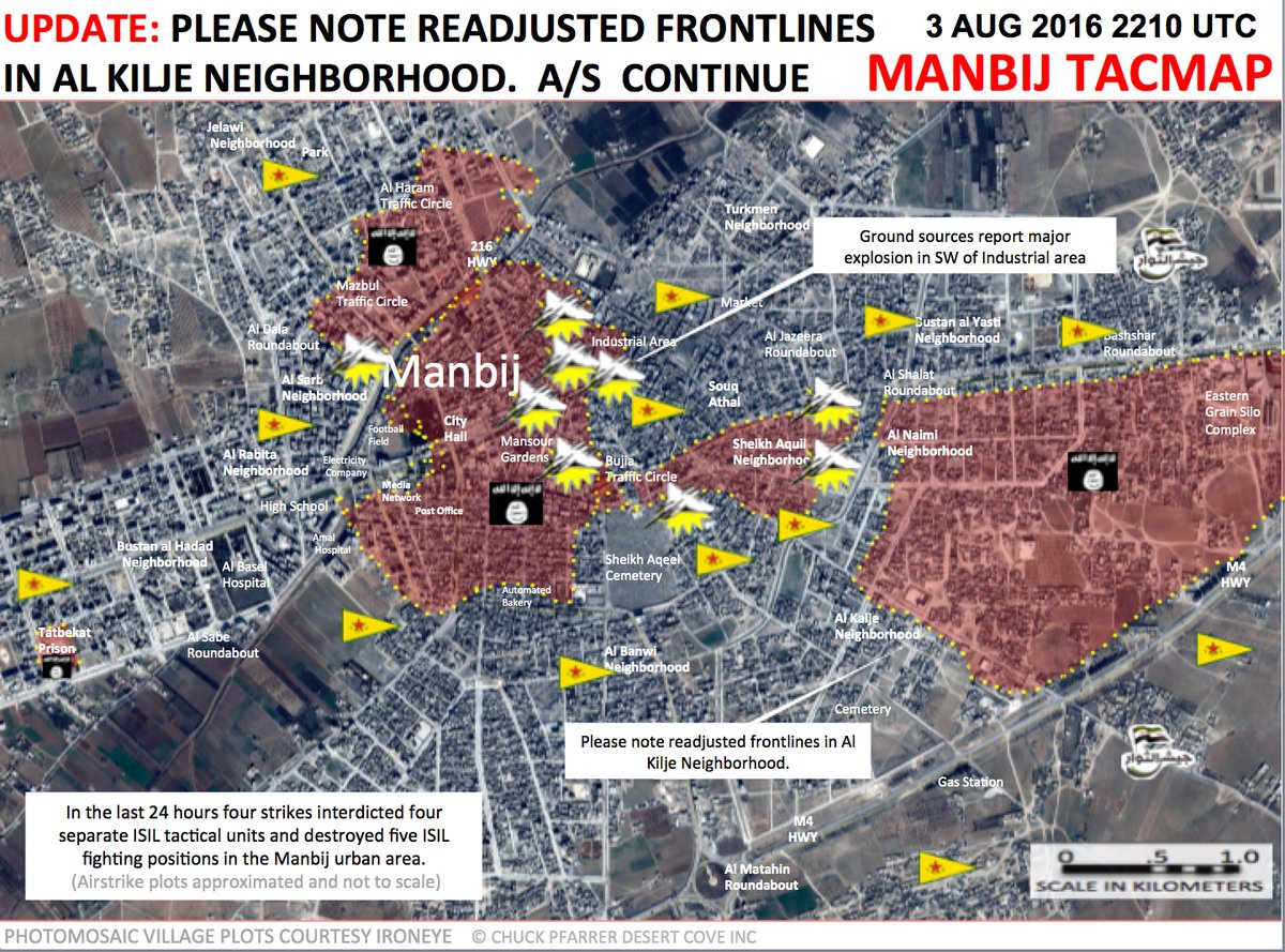 Kurdish Forces Split ISIS-Controlled Area in Manbij Into Three Parts