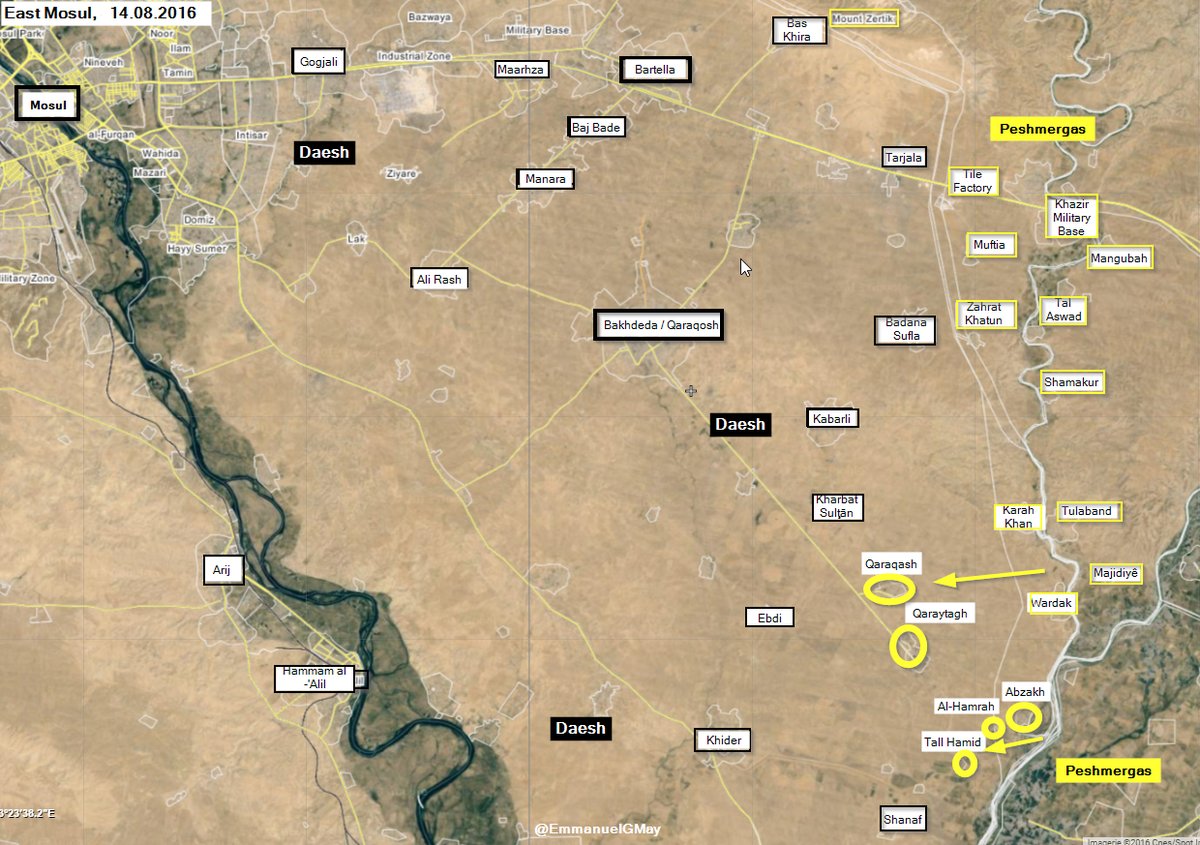 Iraq: Kurdish Peshmerga Advancing Southeast of Mosul