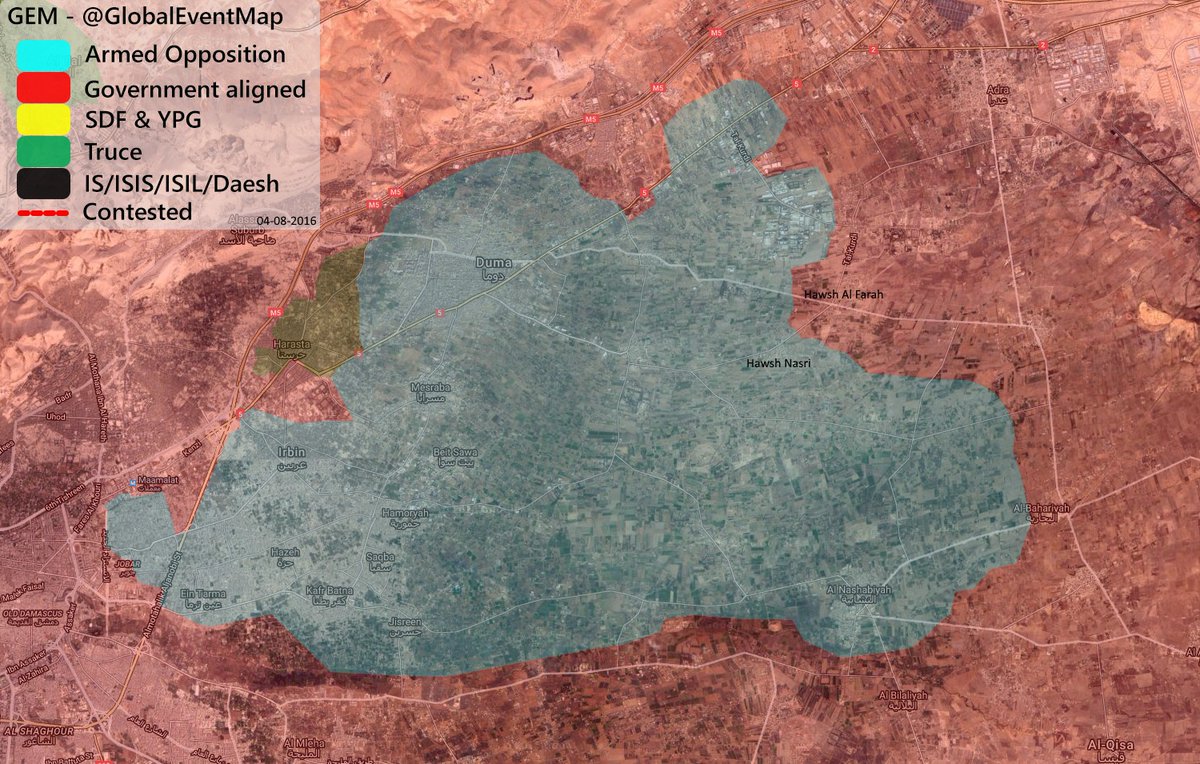 Military Situation in Eastern Ghouta, Syria on August 5