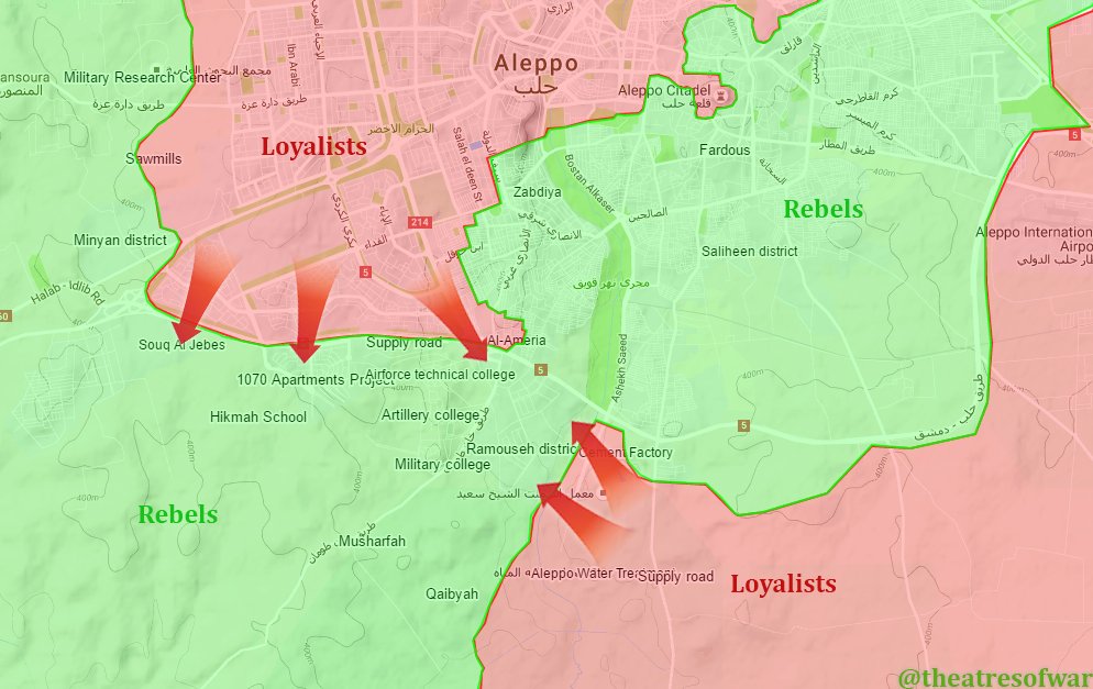 Syrian Army Advancing from 4 Directions in Aleppo City