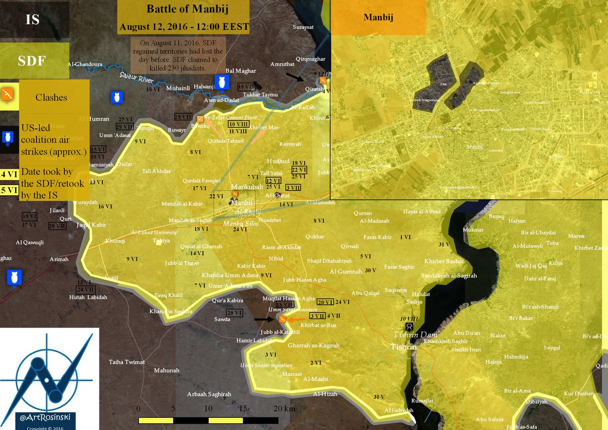 Military Situation in Manbij, Syria on August 12