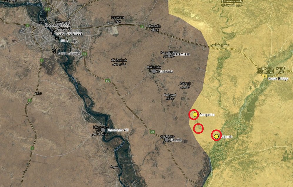 Iraq: Kurdish Peshmerga Advancing Southeast of Mosul