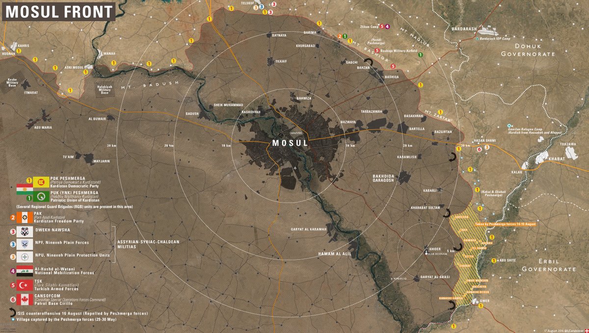 Map: Peshmerga Advances Southeast of Mosul, Iraq