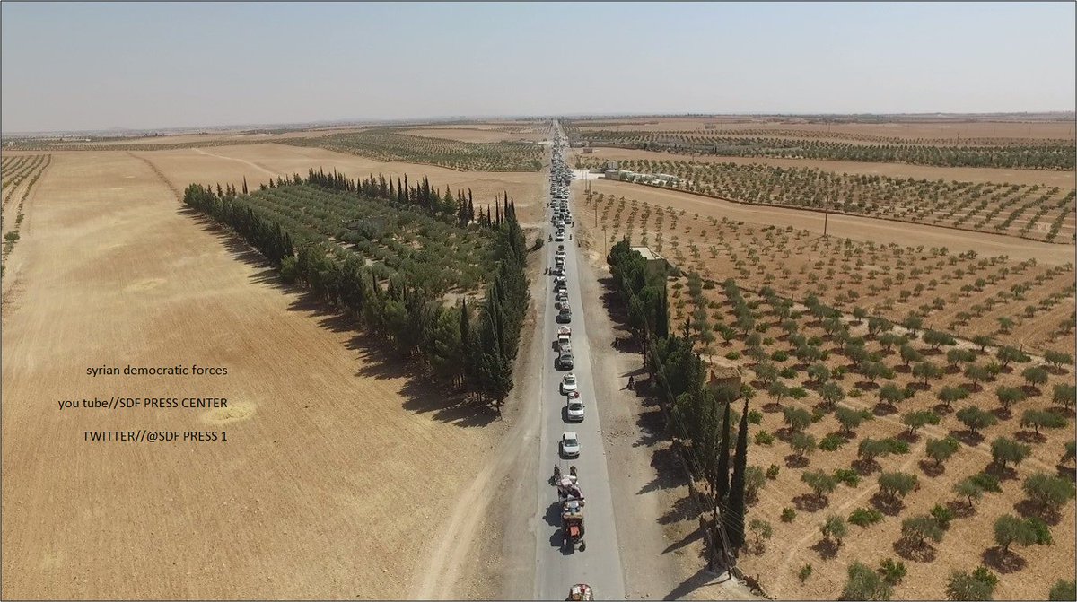 SDF Released Photos of ISIS Column Heading from Manbij