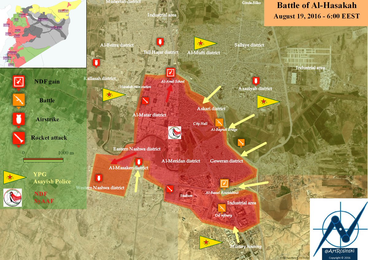 Military Situation in Hasakah: Clashes between PYD-Linked Kurdish Forces and Government Forces Ongoing