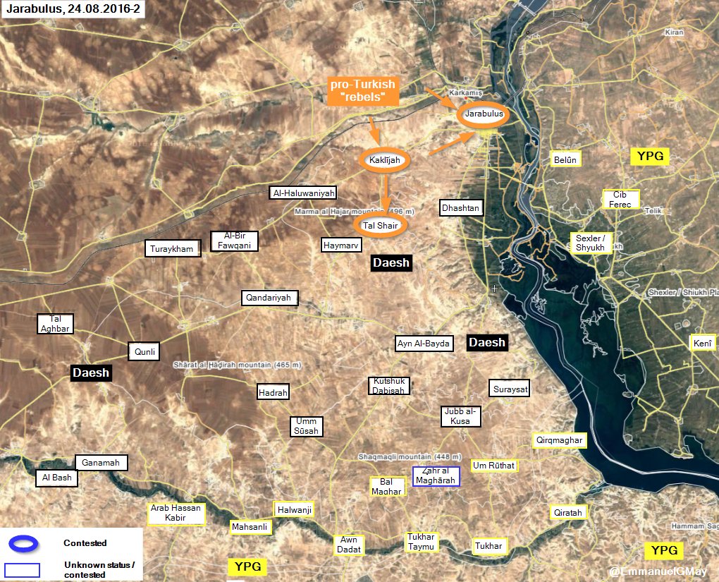 Turkish-backed Militants Take Control of Jarablus in Northern Syria. No Clashes with ISIS Reported