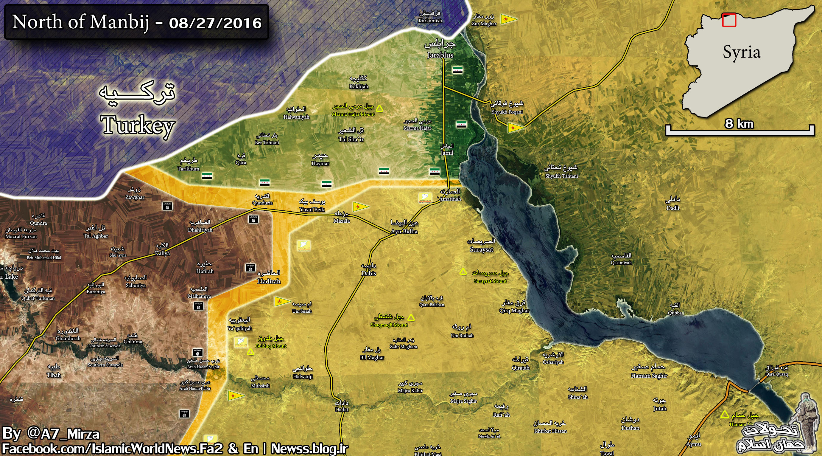 Map Update: Turkey-led Forces Engage SDF in Northern Syria. 1 Turkish Soldier Killed, 2 Wounded