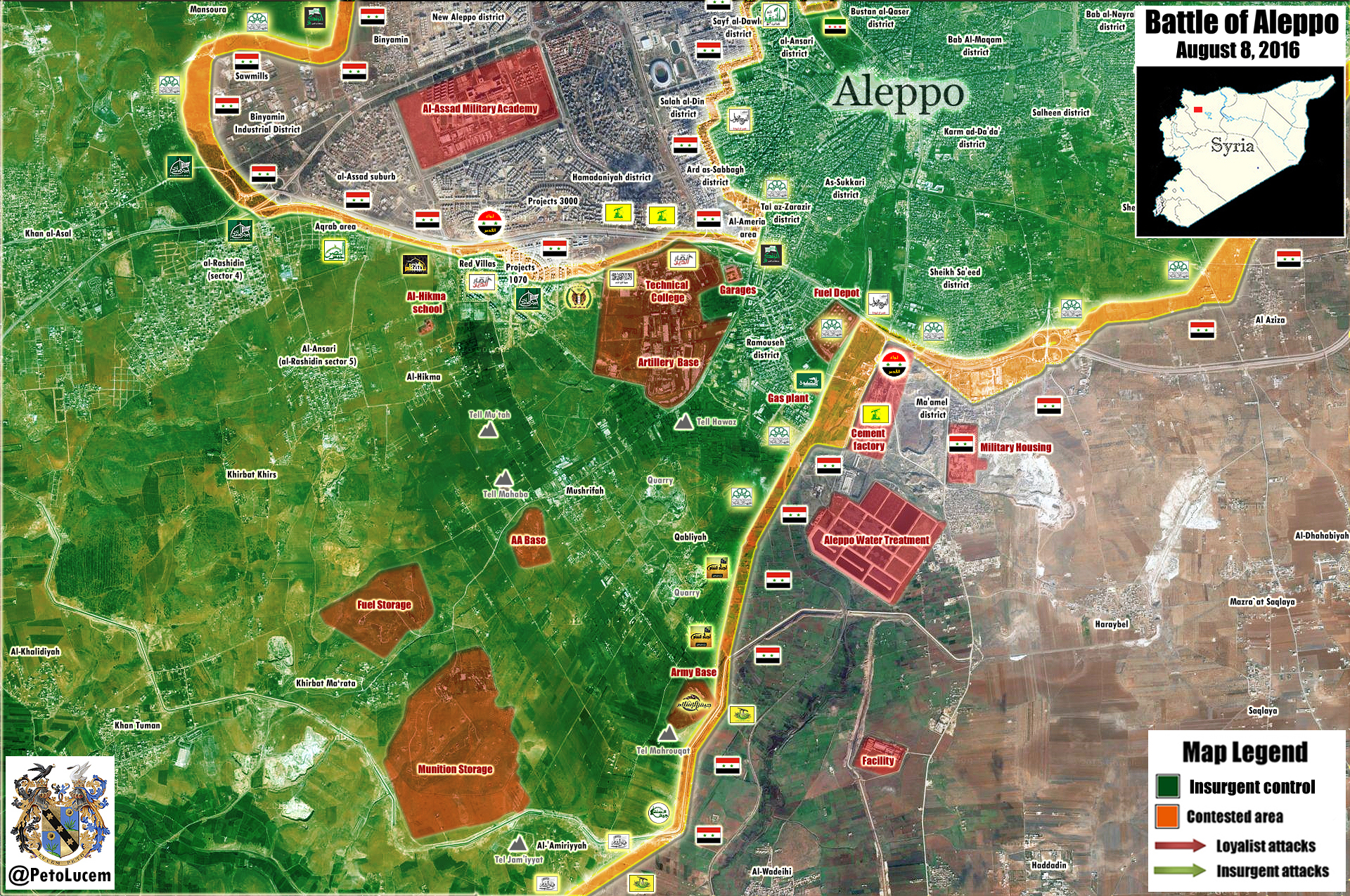 Military Situation in Southwestern Aleppo on August 8