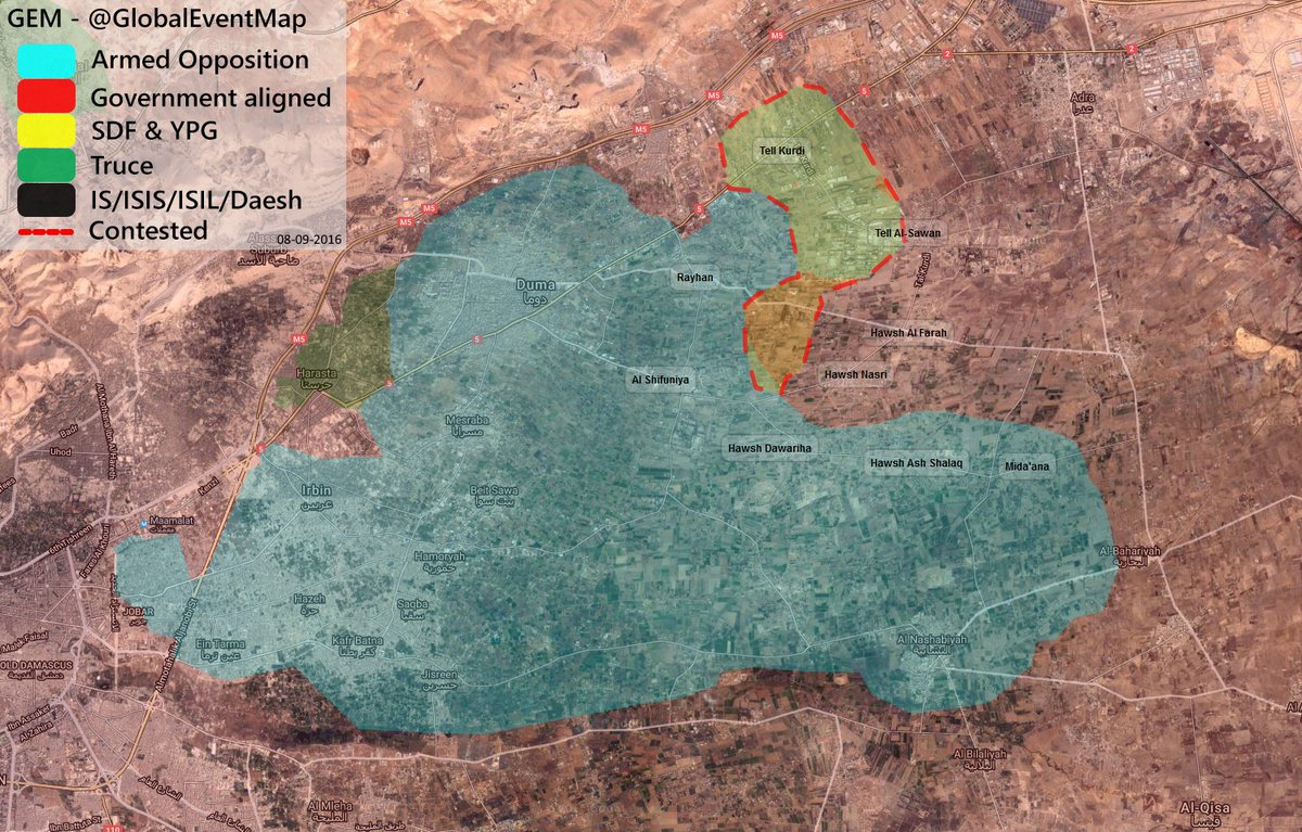 Syrian Army Advancing in Tell Kurdi in Damascus' Eastern Ghouta