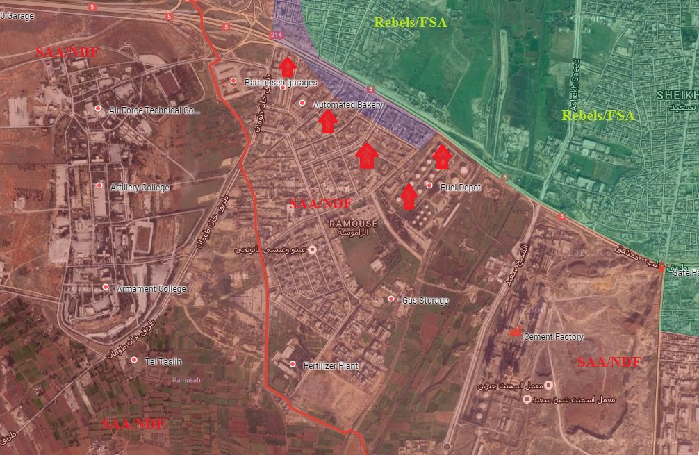 Syrian Army Takes Control of Ramouseh Neighborhood, Reopens Supply Road to Western Aleppo