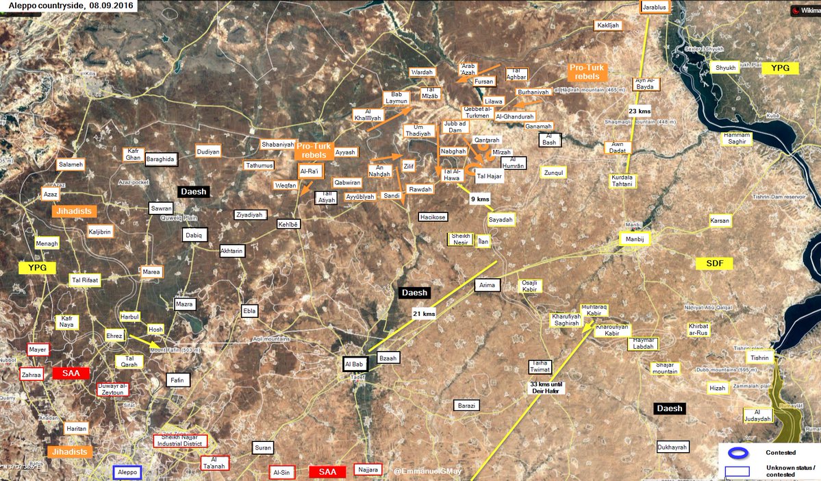 Turkey-led Operations in Northern Syria on September 8-9 (Map, Video)