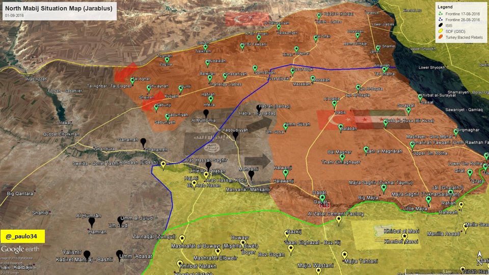 ISIS Pushing Turkish-backed Militants Back North of Manbij