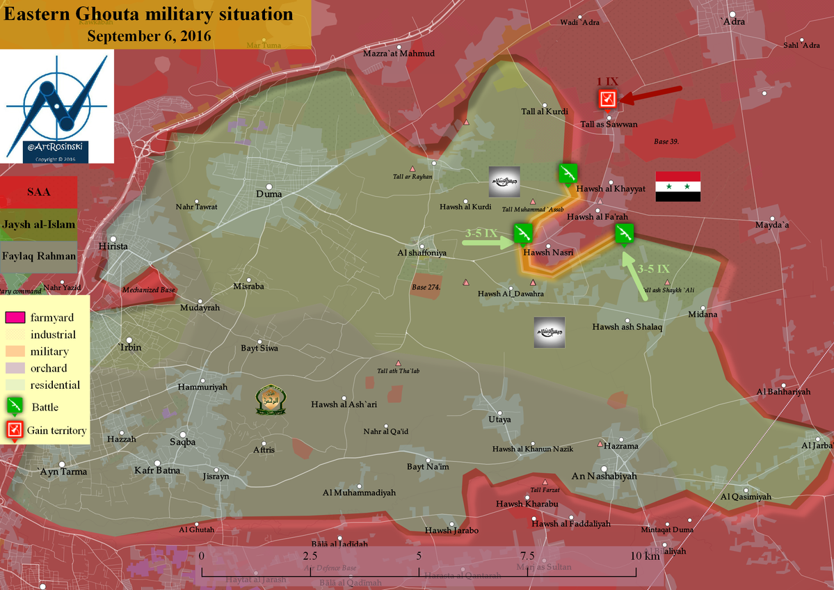 Military Situation in Damascus' Eastern Ghouta on September 6