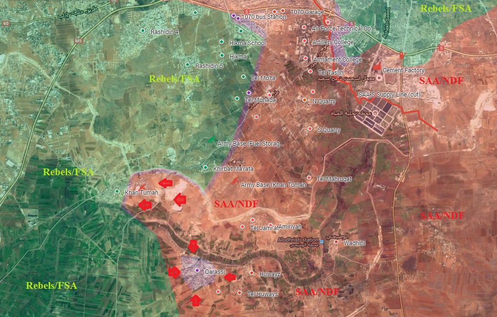 Syrian Army Captures Khan Touman Depots and Deploys in Outskirts of Strategic Town in Southern Aleppo