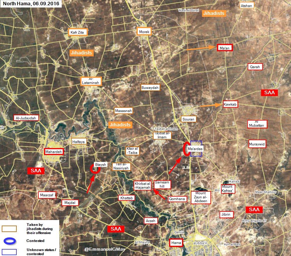 Government Forces Take Back Btaysh Village and Ma'ardas Neighborhood from Terrorists in Northern Hama