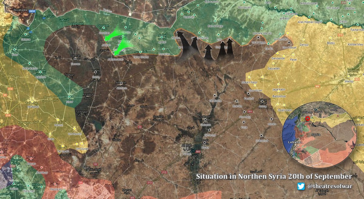 Military Situation in Northern Aleppo, Syria on September 20