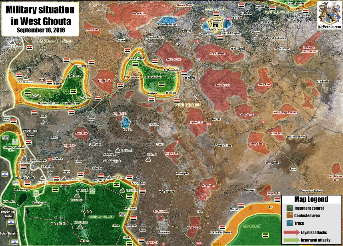 Map Update: Military Situation in Western Ghouta, Syria