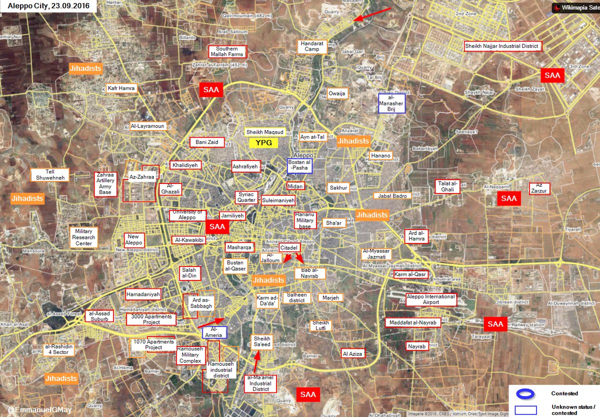 Overview of Military Situation in Aleppo City On September 24