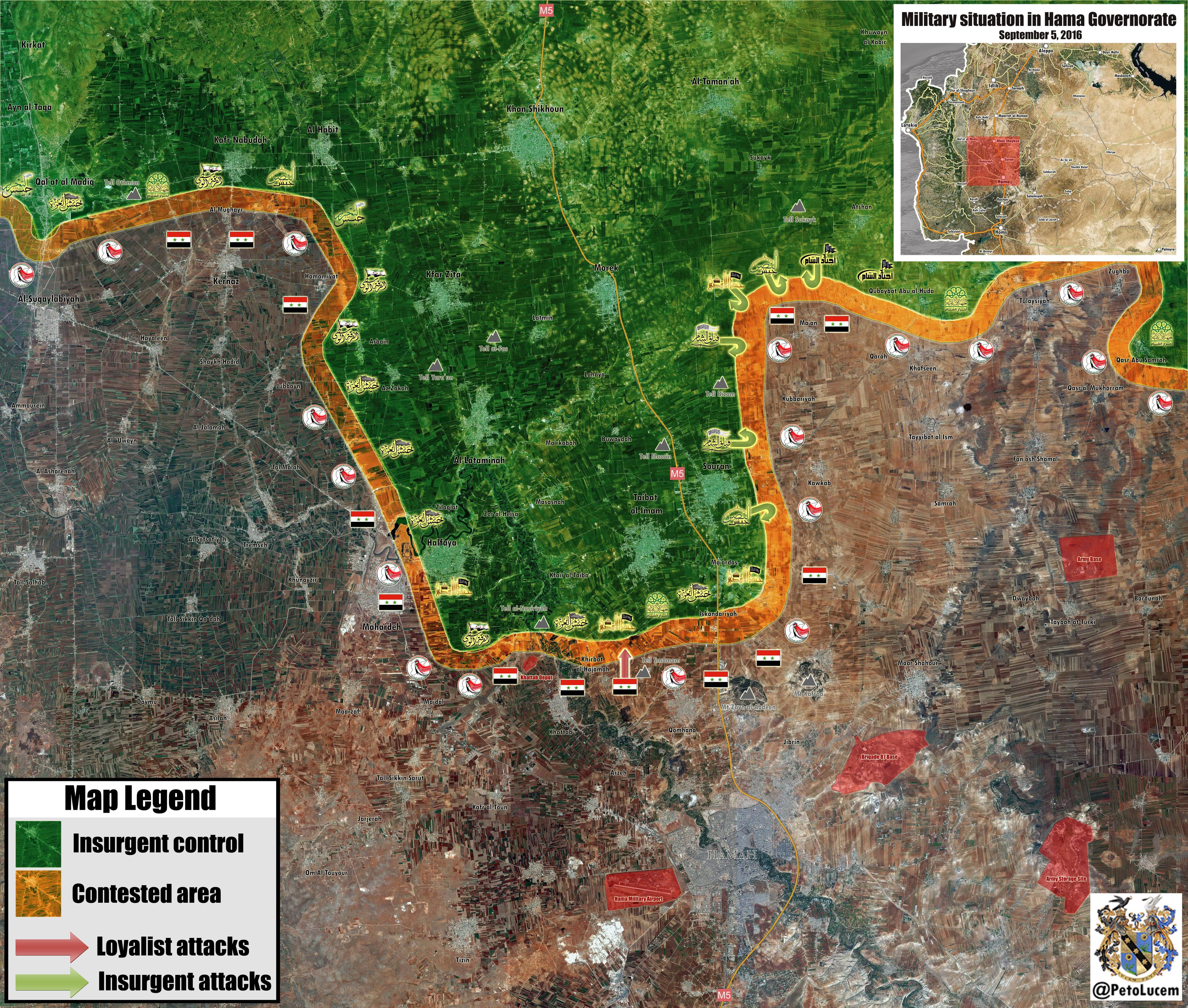 Military Situation in Hama Province, Syria on September 5