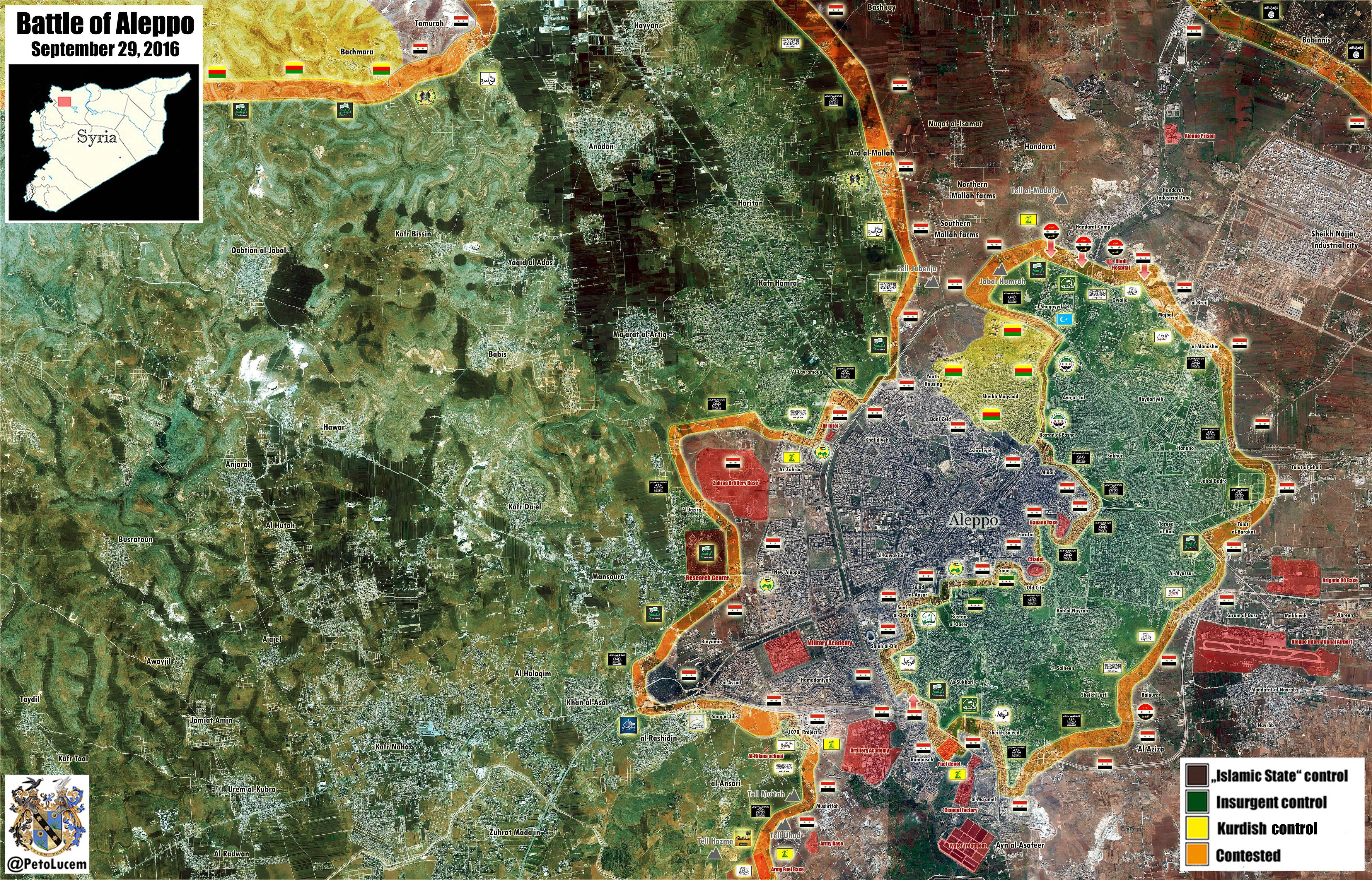 Overview of Military Situation in Aleppo City on September 30