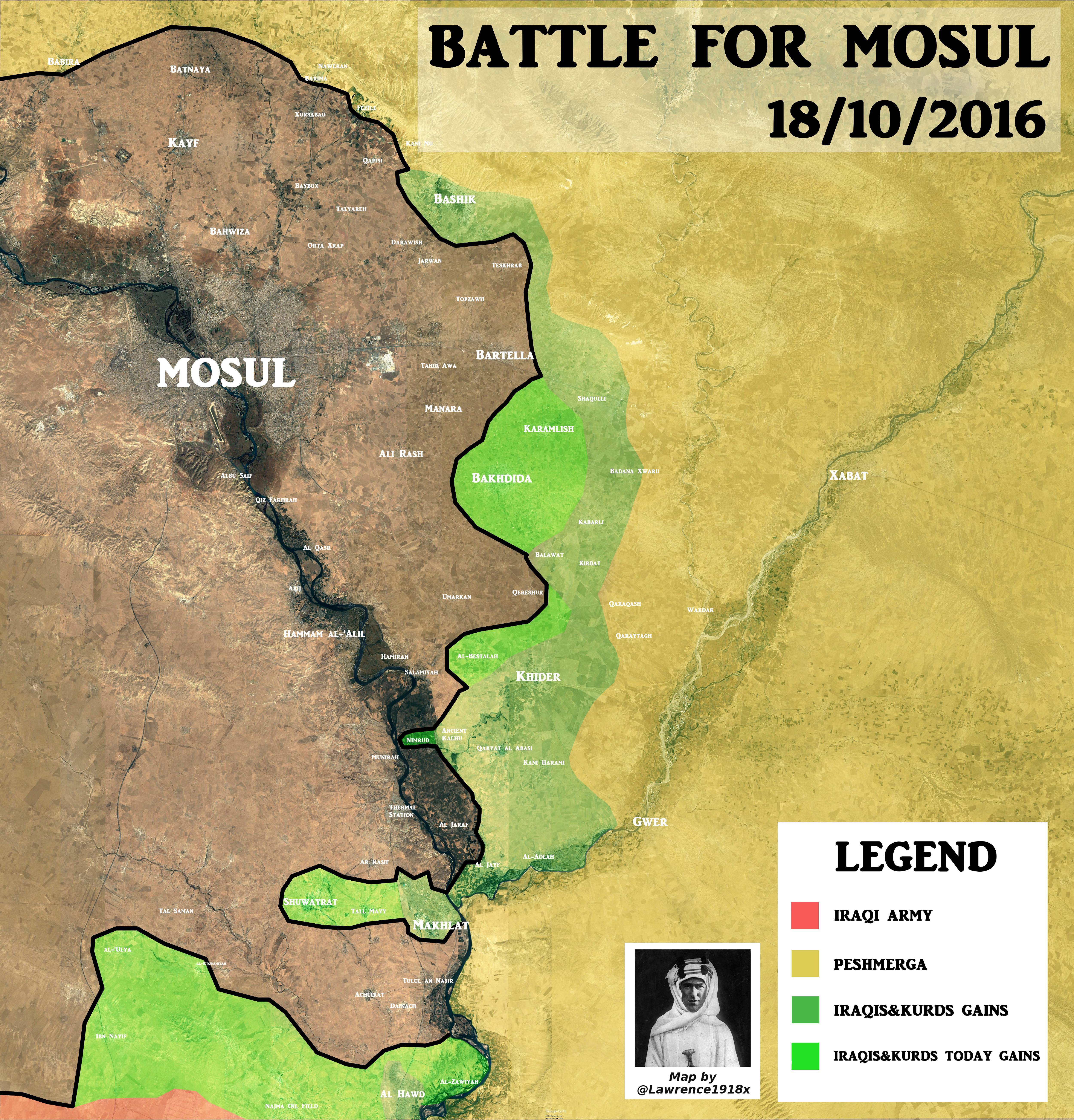 Iraqi Map Update: 2nd Day of Battle for Mosul – Results