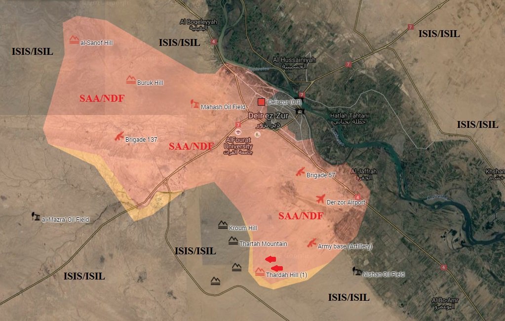 Syrian Govt Forces Advancing on ISIS in Thardah Mountain outsdie Deir Ezzor