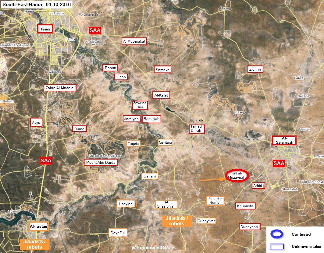 Map Update: Military Situation in Southeast Hama on September 4