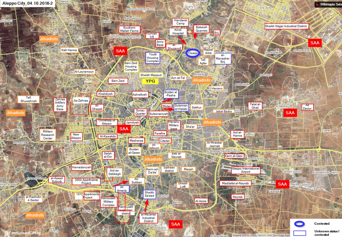 Overview of Military Situation in Aleppo City on October 5, 2016