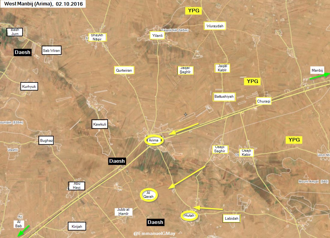 Kurdish YPG Seizes 3 Villages West of Manbij