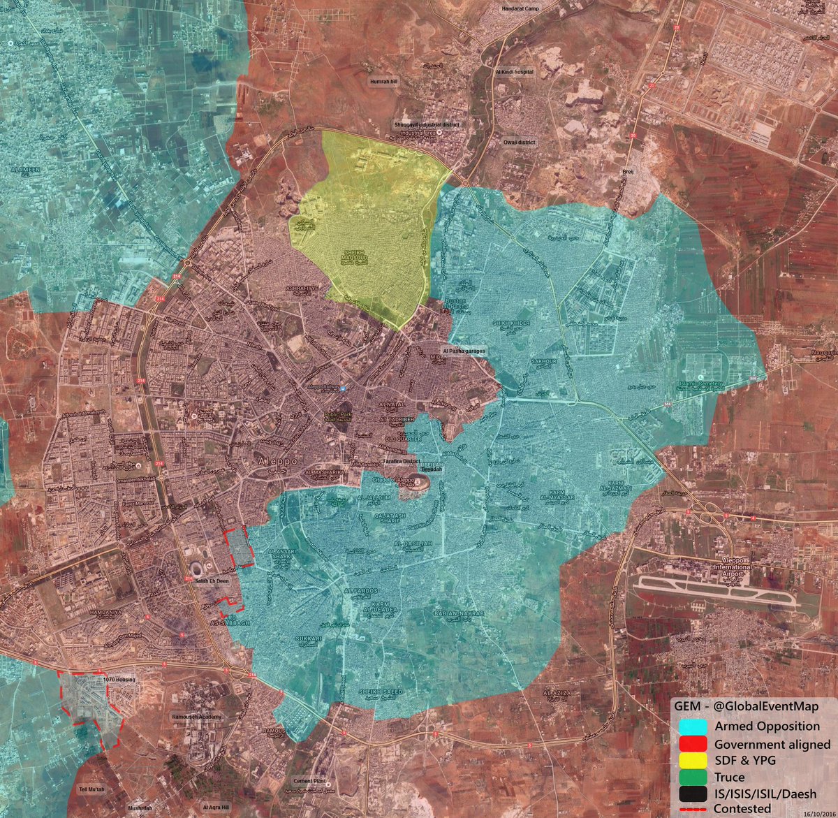 Overview of Military Situation in Aleppo City on October 17, 2016