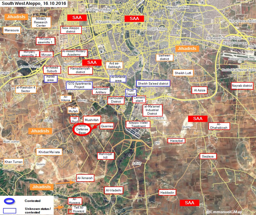 Government Forces Seize Army Defense Base in Southwestern Aleppo