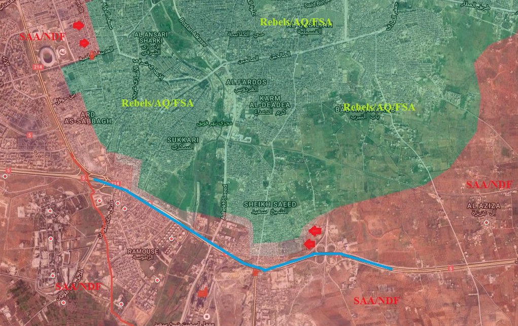 Overview of Military Situation in Aleppo City on October 8-9, 2016