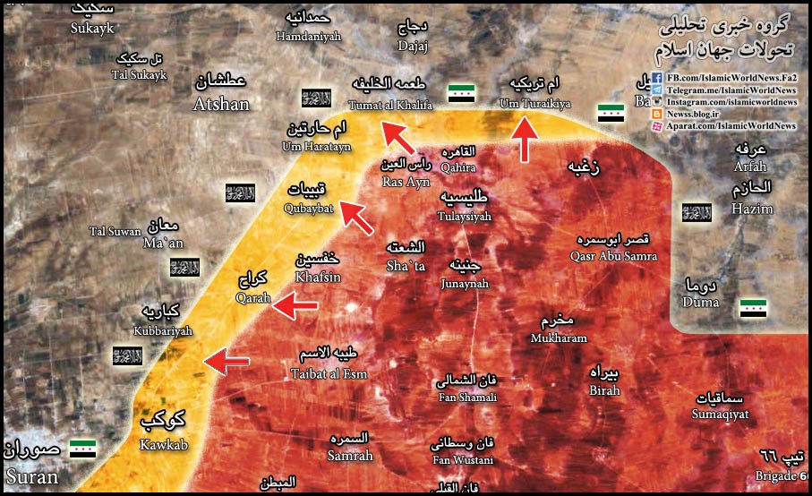 Military Situation in Northern Hama after Recent Advances by Syrian Army