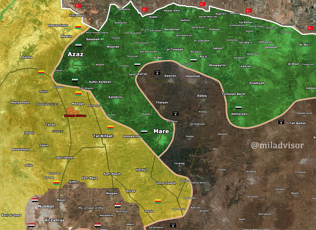 Turkish-backed Militants Gain more Areas from ISIS near Azaz, Syria