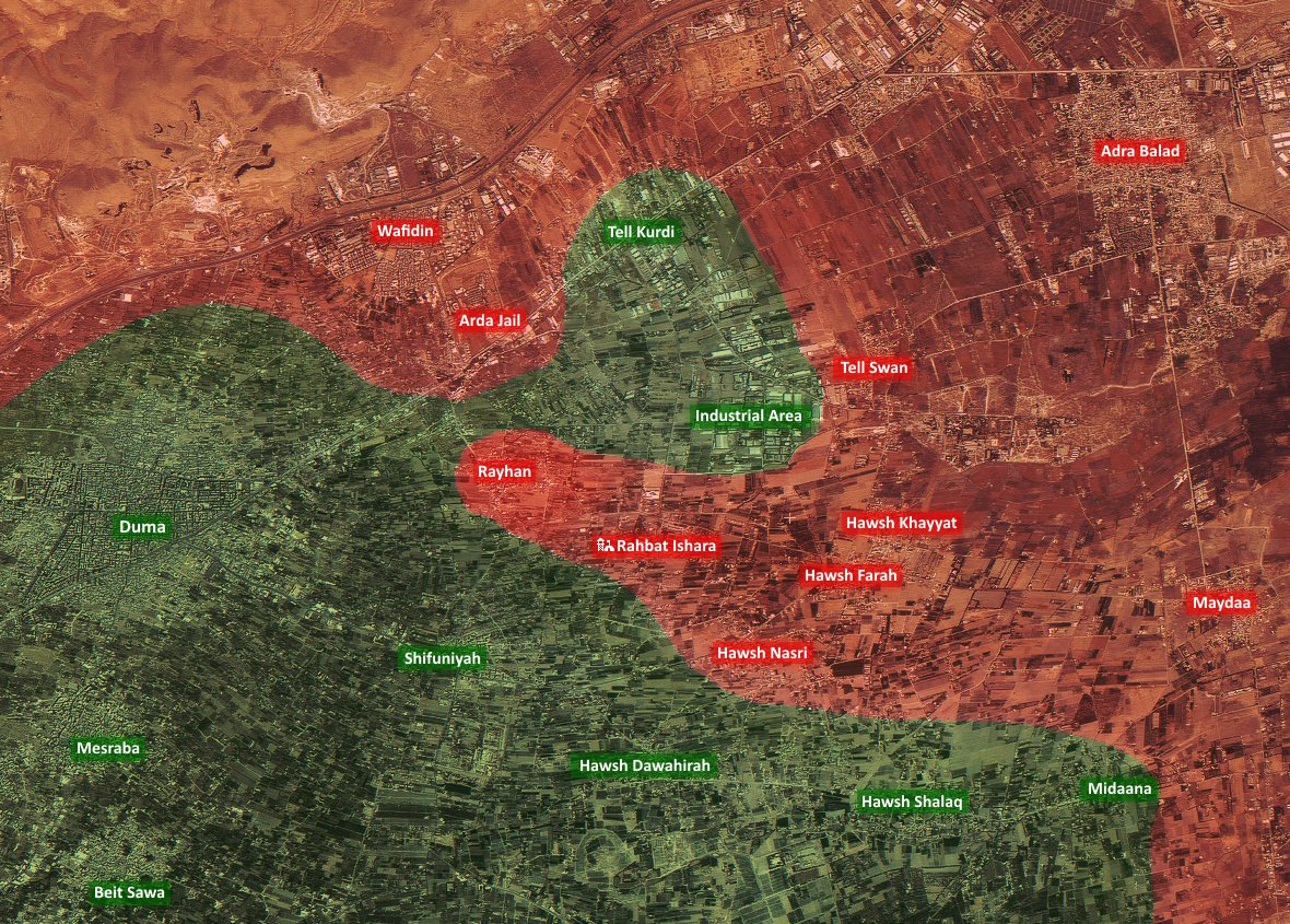 Syrian Army Encicrled Strategic Militant-controlled Town in Eastern Ghouta