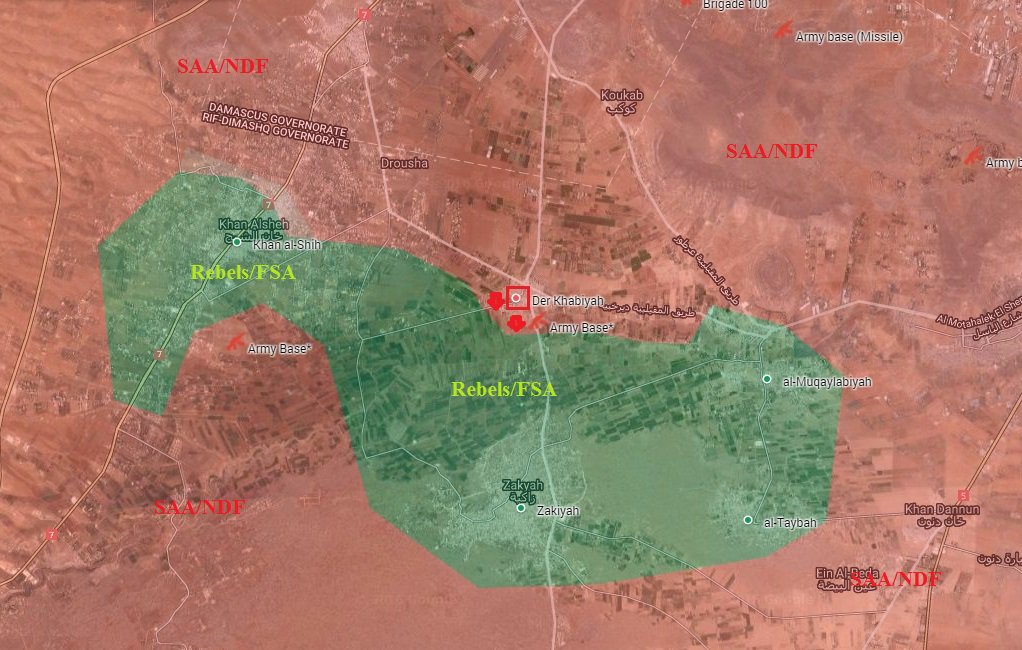 Syrian Army Takes Control of Der Khabiyah in Western Ghouta