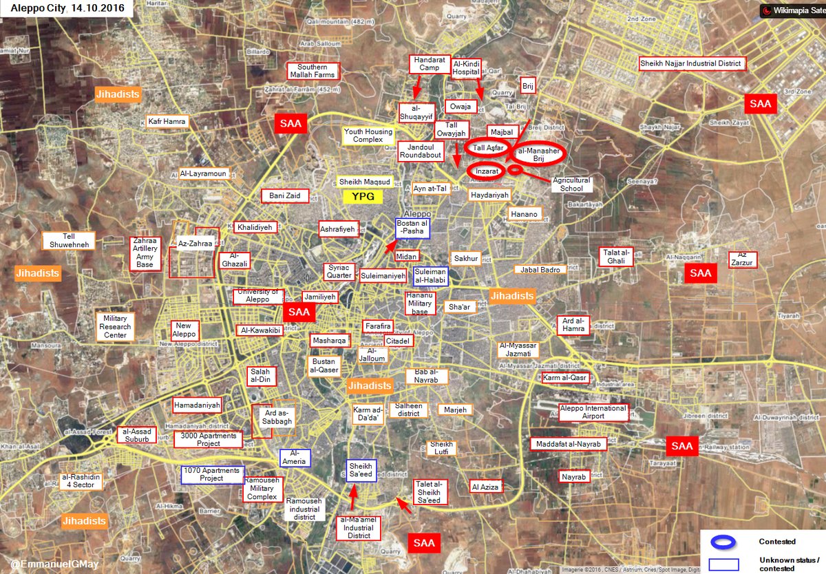 Overview of Military Situation in Aleppo City on October 14-15, 2016