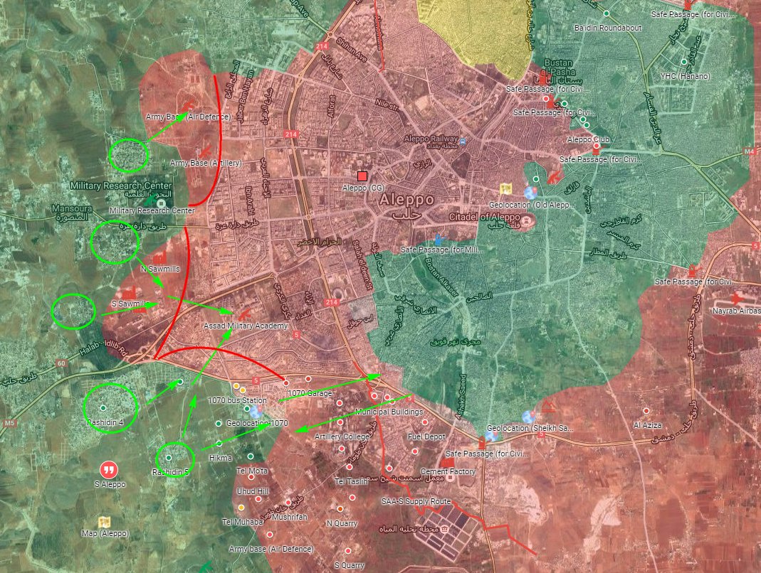 Military Situation in Aleppo City on October 28, 2016 (Evening)