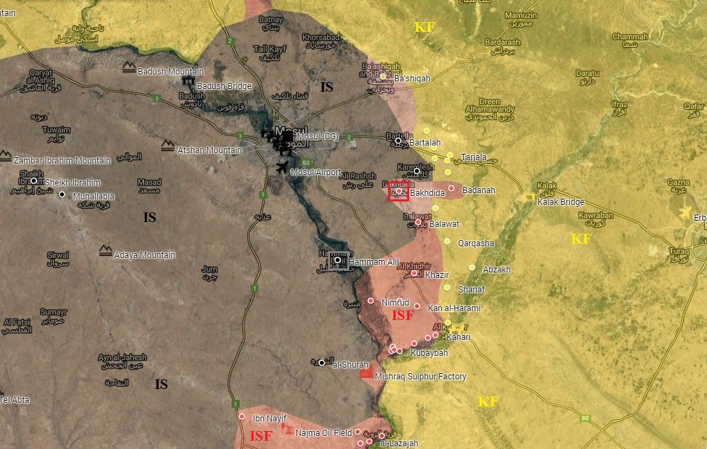 Iraqi Forces Liberate Town of Bakhdida Southeast of Mosul