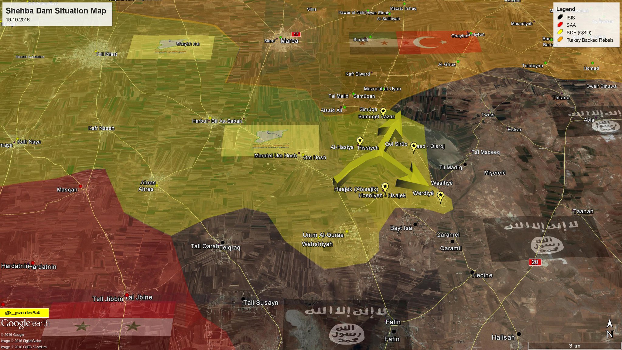 Turkish-backed Militants and Kurdish YPG Clash at Tell Rifaat in Northern Syria